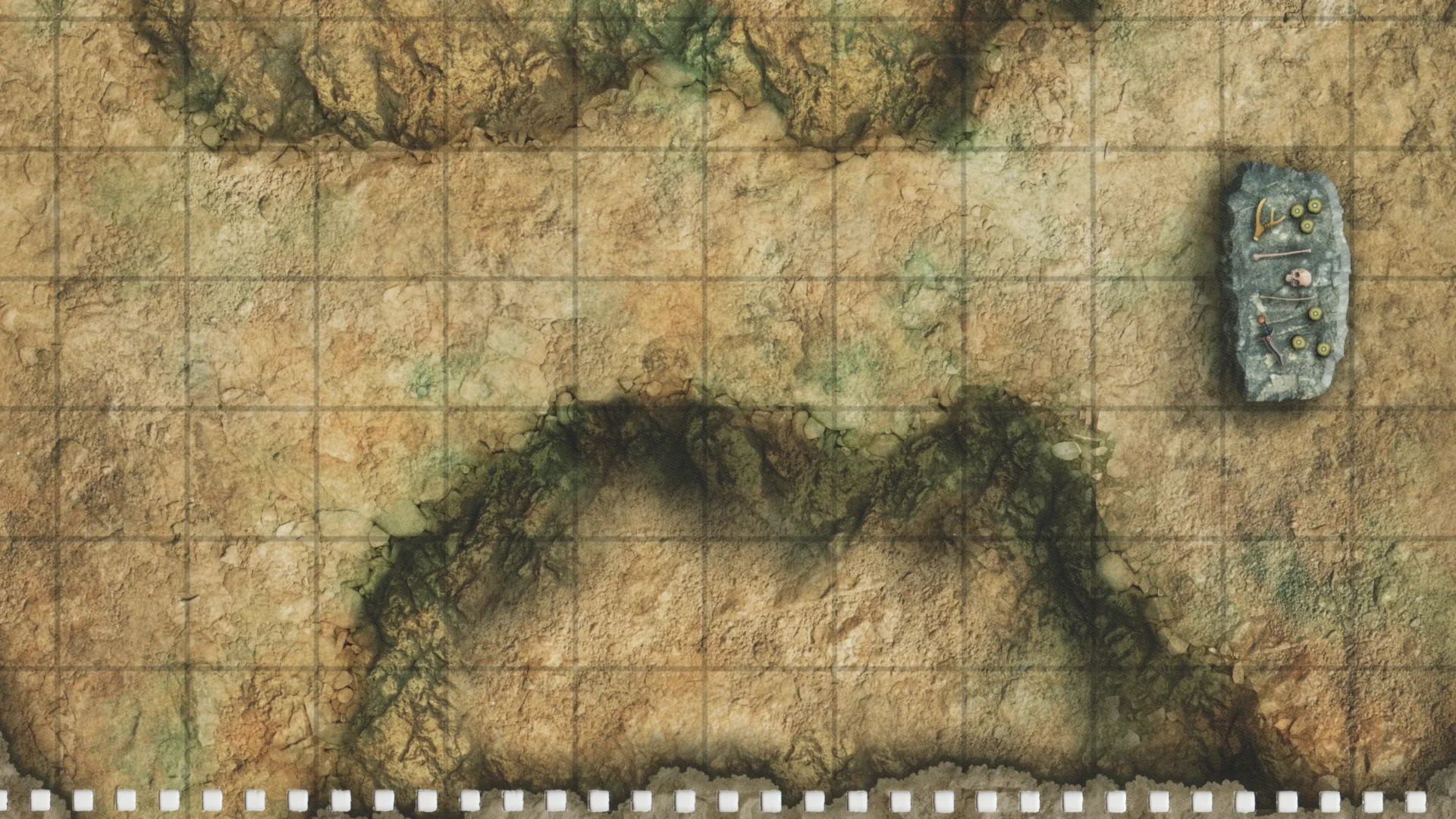 A Loke battle mat with a pit and altar.