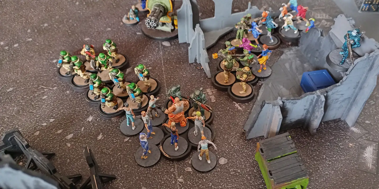 The humans and zombies clash.